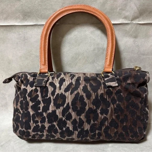 DOLCE&GABBANA Beachwear Leopard Canvas Tote Purse - Picture 3 of 6
